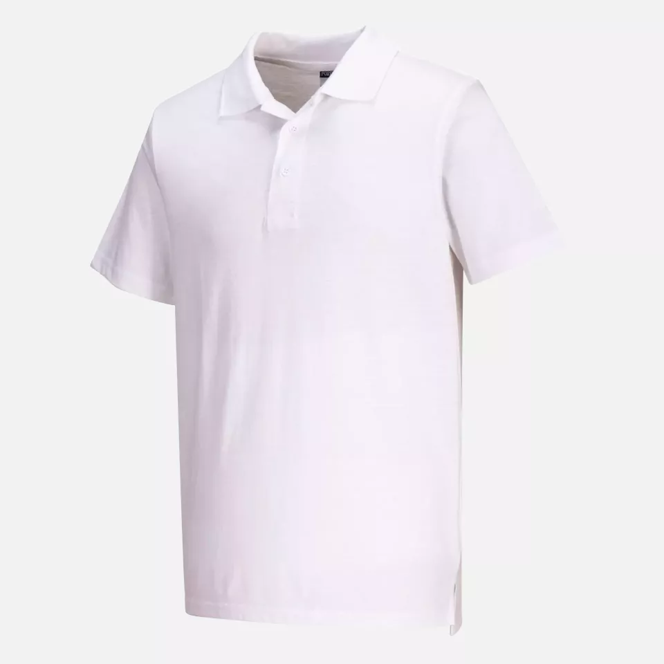 Portwest L210WHR, Lightweight Jersey Polo Shirt, White, image 3, gallery thumbnail