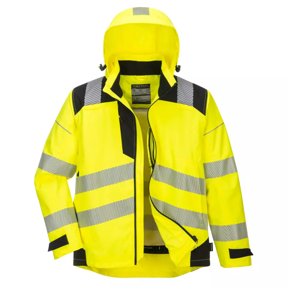 Portwest PW360YBR, PW3 Hi-Vis Extreme Rain Jacket, Yellow/Black, image 6, gallery thumbnail