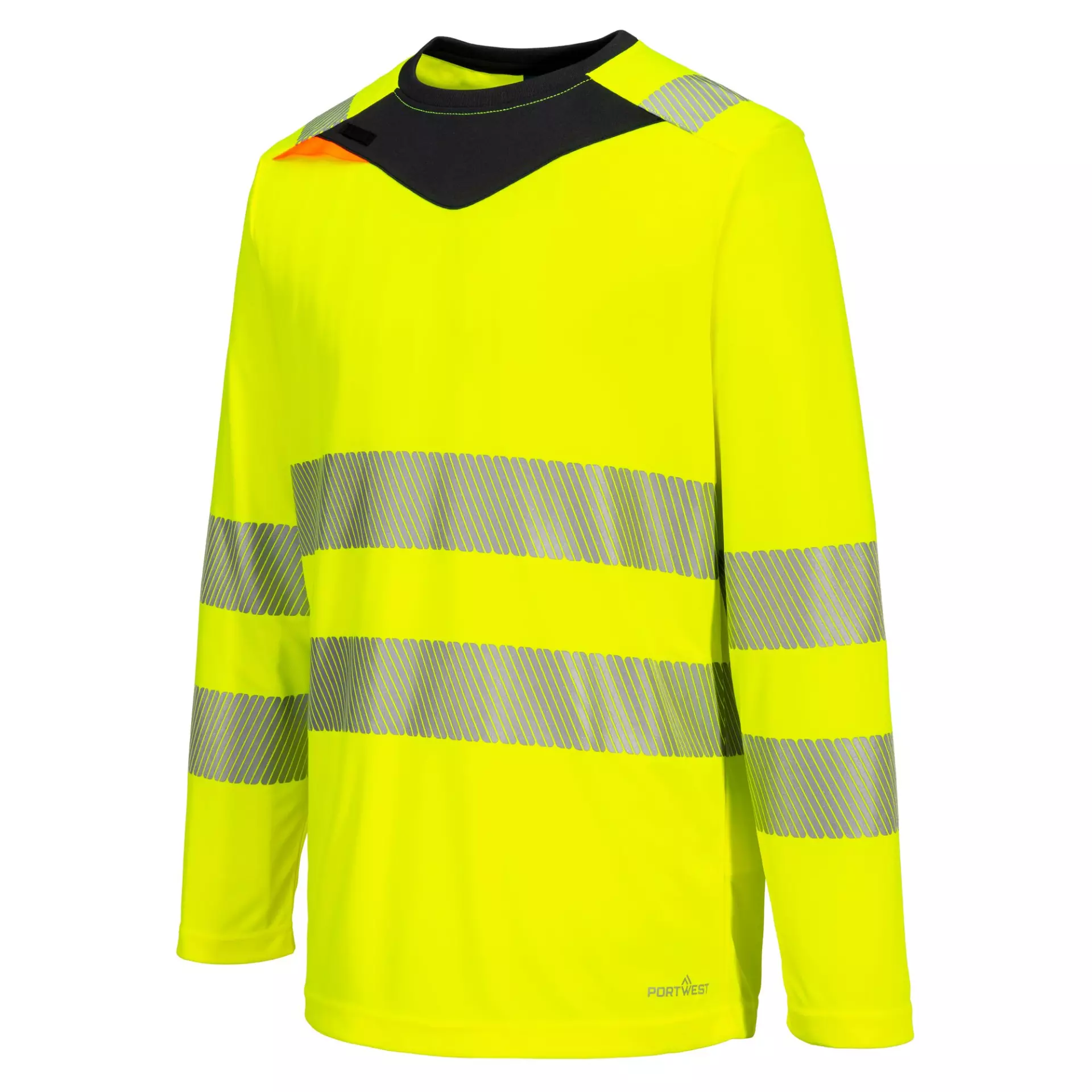 Portwest DX416YBR, DX4 Hi-Vis T-Shirt L/S, Yellow/Black, image 3