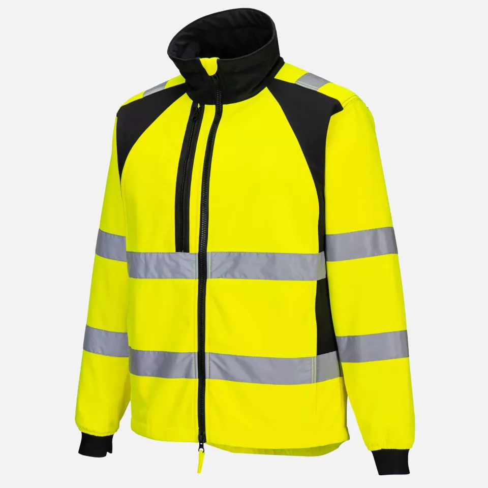 Portwest CD875YBR, WX2 Eco Hi-Vis Softshell (2L), Yellow/Black, image 3, gallery thumbnail