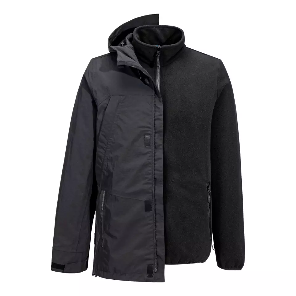 Portwest KX366BKR, KX3 3-in-1 Jacke, Schwarz, image 6, gallery thumbnail