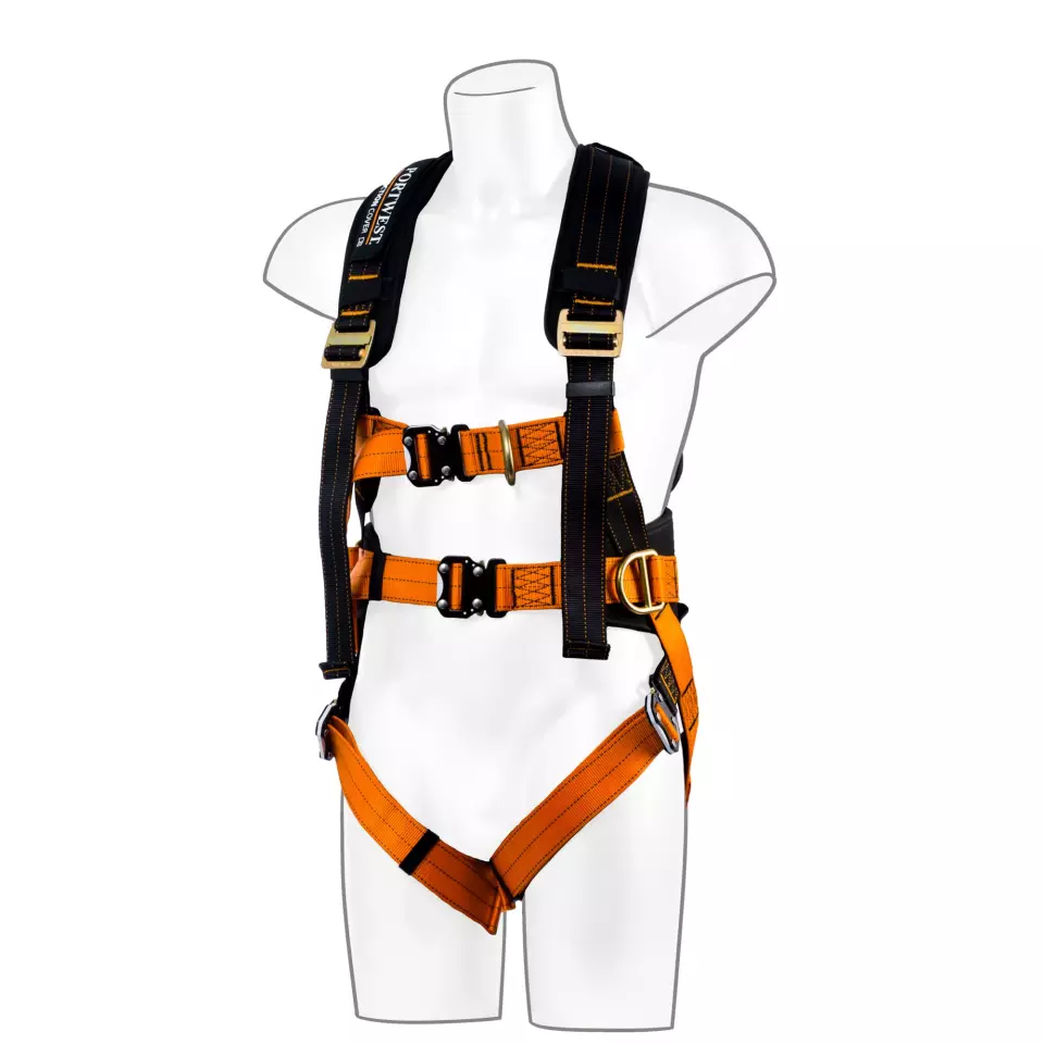 Portwest FP73K1R, Ultra 3 Point Harness, Black/Orange, image 1, gallery thumbnail
