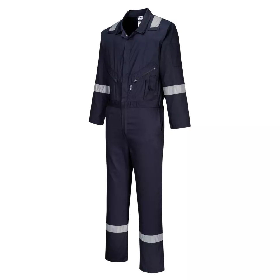 Portwest C814NAR, Iona Cotton Coverall, Navy, image 3, gallery thumbnail