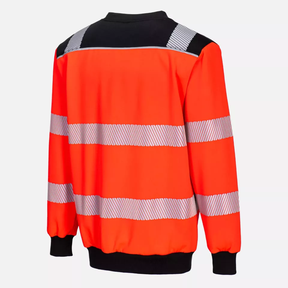 Portwest PW379RBK, PW3 Hi-Vis Sweatshirt, Red/Black, image 2, gallery thumbnail