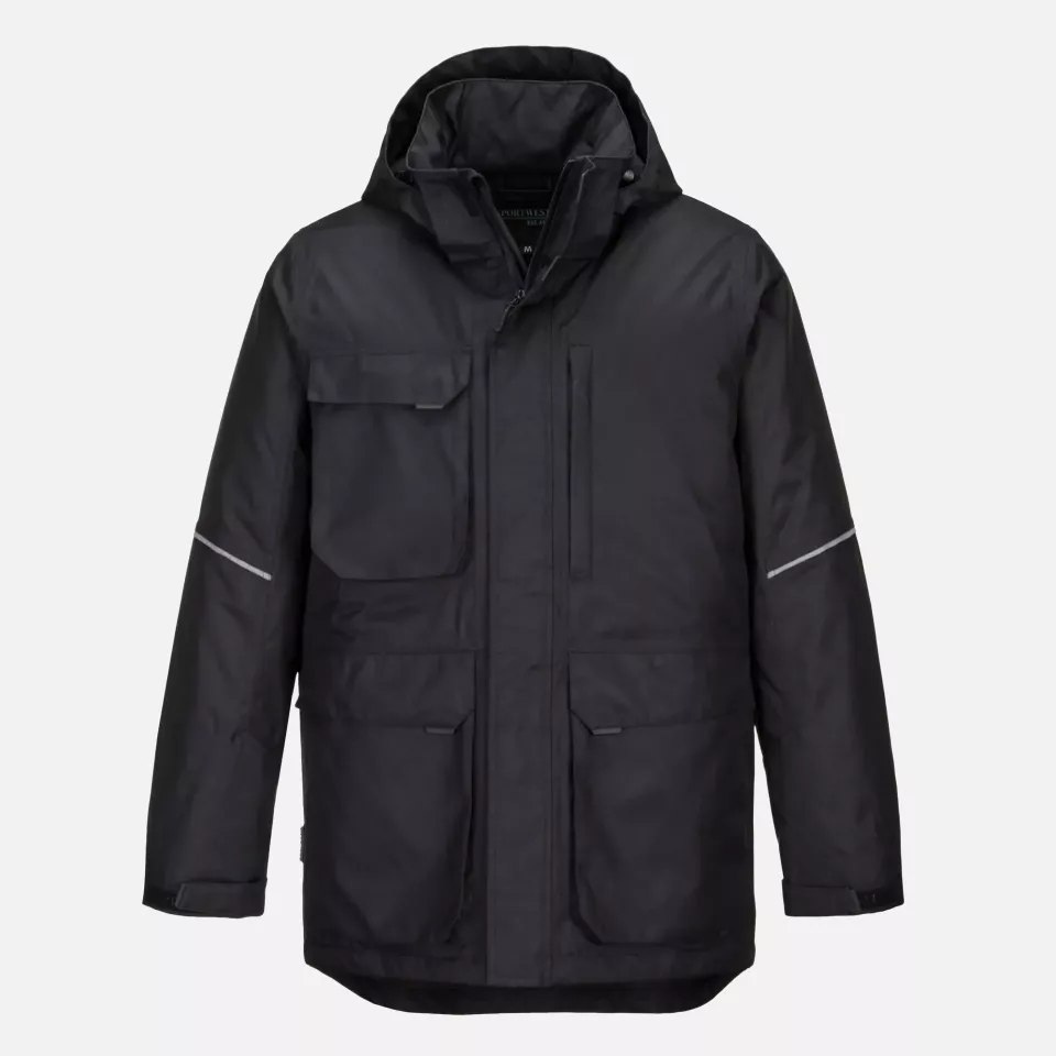 Portwest KX360BKR, KX3 Winter Parka Jacket, Black, image 1, gallery thumbnail