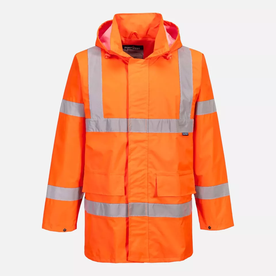 Portwest S160ORR, Hi-Vis Rain Lite Traffic Jacket, Orange, image 1, gallery thumbnail