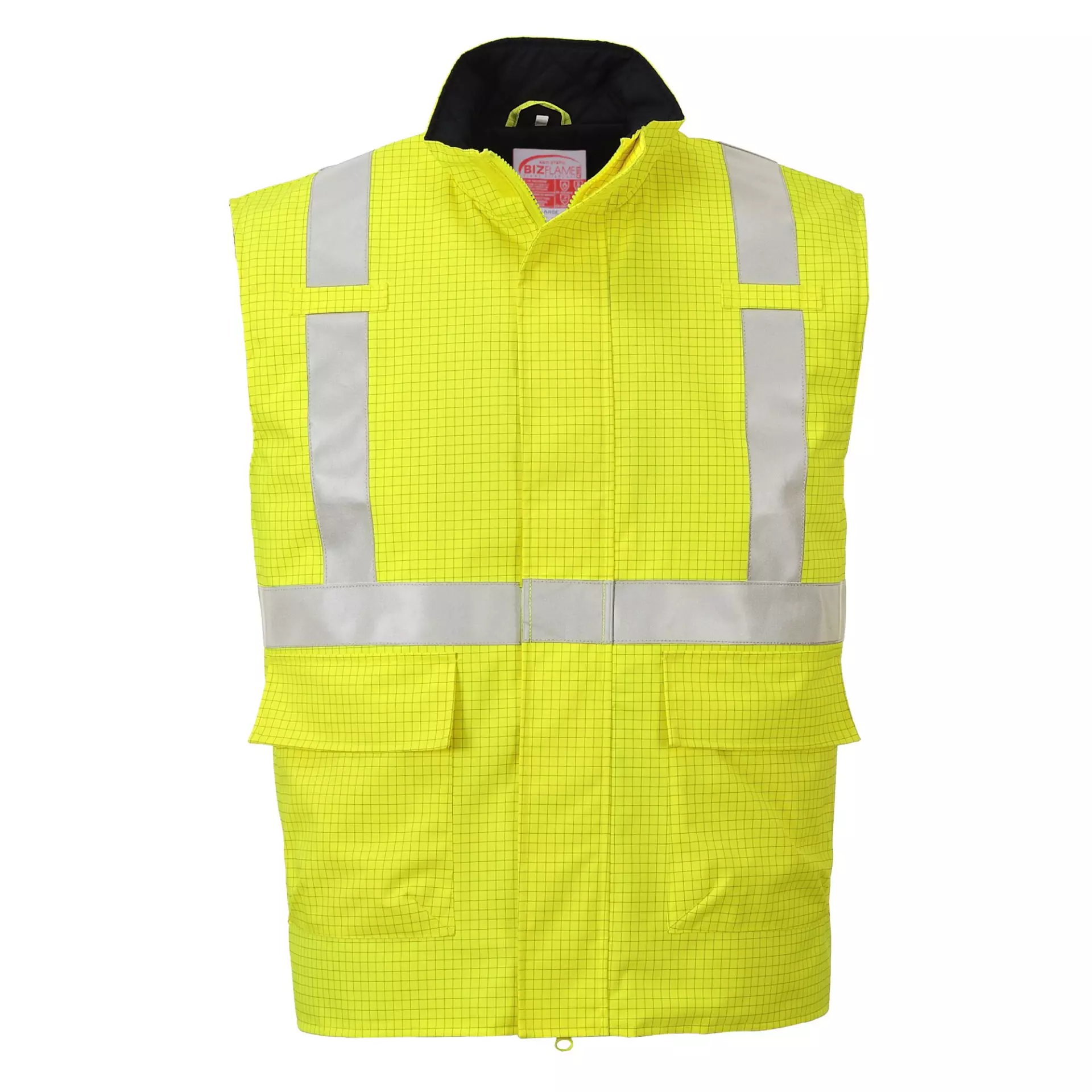 Portwest S776YER, Bizflame Rain Hi-Vis Anti-static FR Bodywarmer, Yellow, image 1