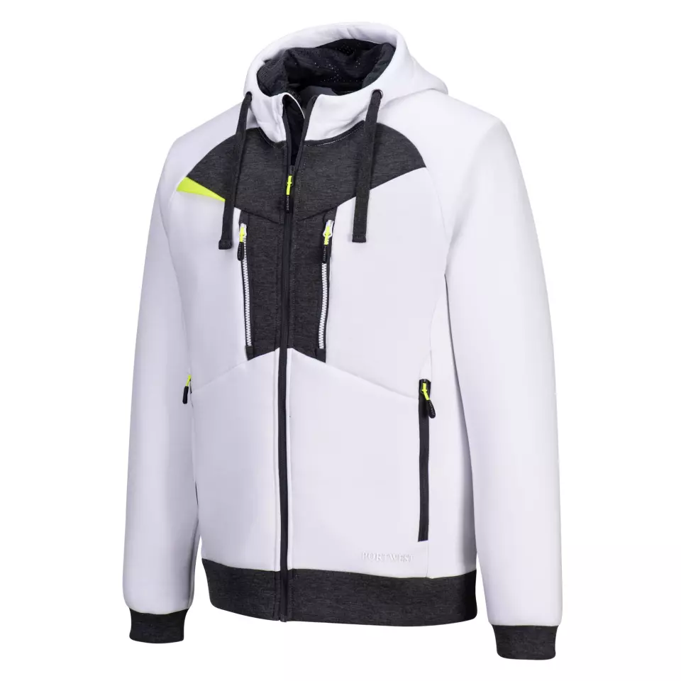 Portwest DX472WHR, DX4 Zipped Hoodie, White, image 3, gallery thumbnail