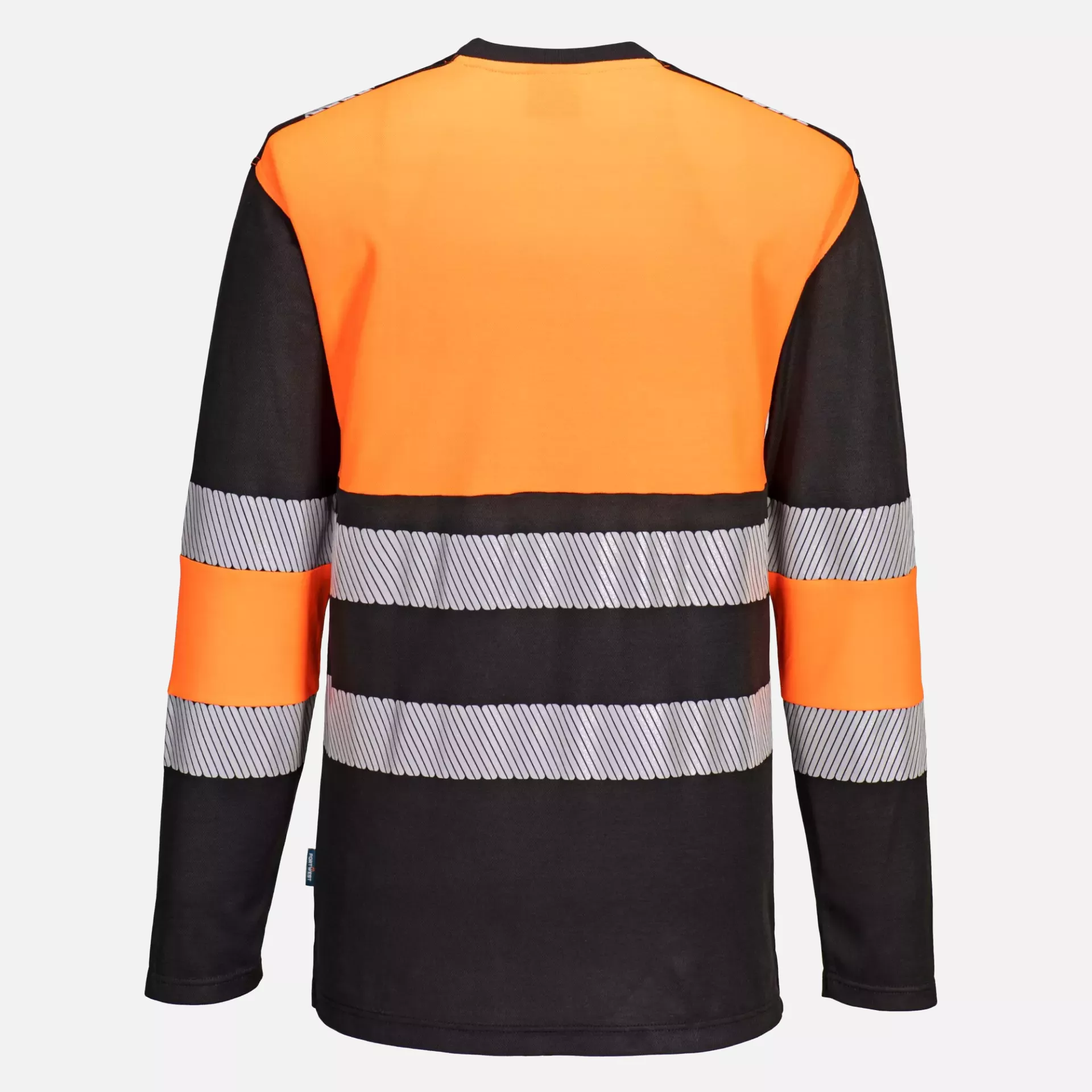 Portwest PW312OBR, PW3 Hi-Vis Cotton Comfort Class 1 T-Shirt L/S, Orange/Black, image 2