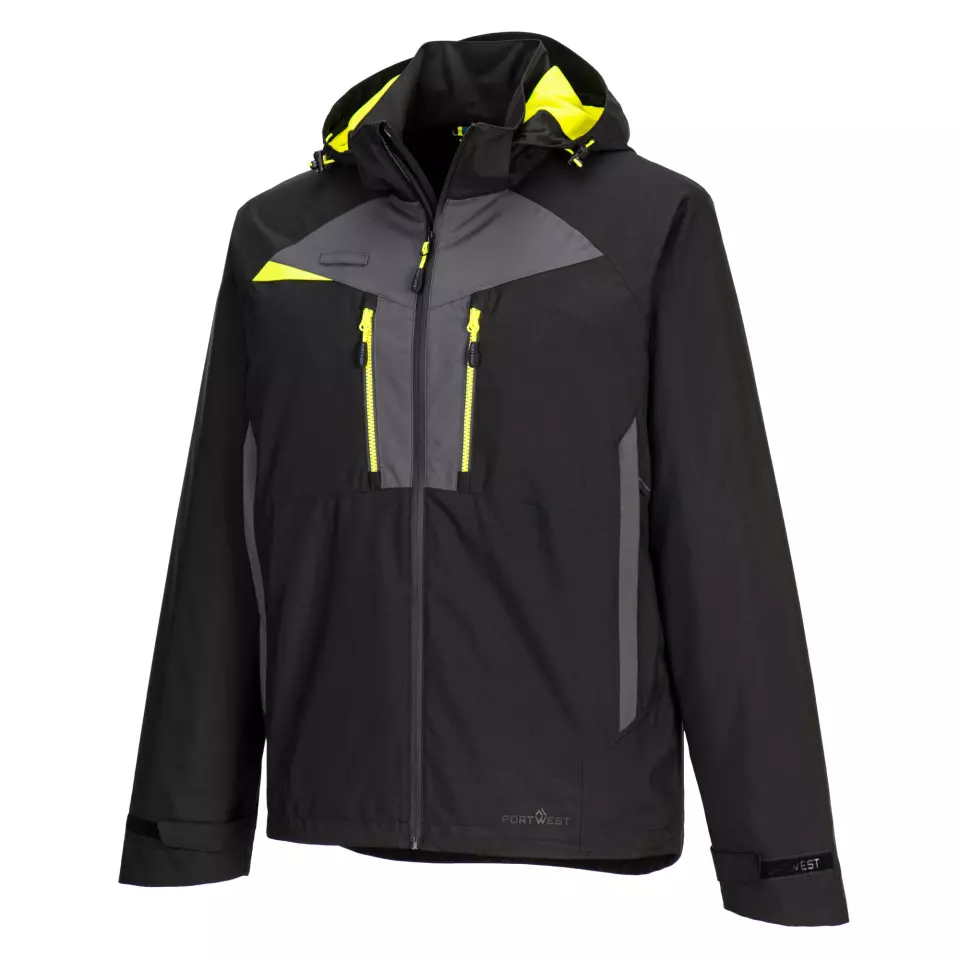 Portwest DX463BKR, DX4 Rain Jacket, Black, image 6, gallery thumbnail