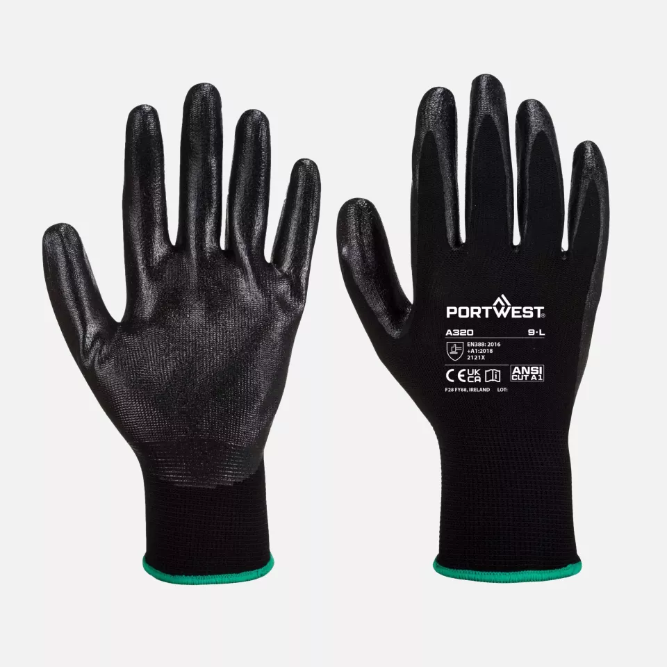 Portwest A320BKR, Dexti-Grip Glove, Black, image 3, gallery thumbnail