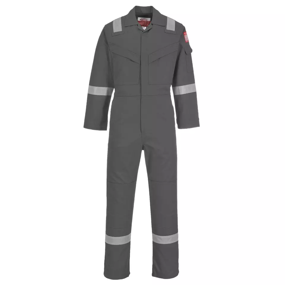 Portwest FR50GRR, Bizflame Work Anti-Static FR Coverall 350g, Grey, image 1, gallery thumbnail