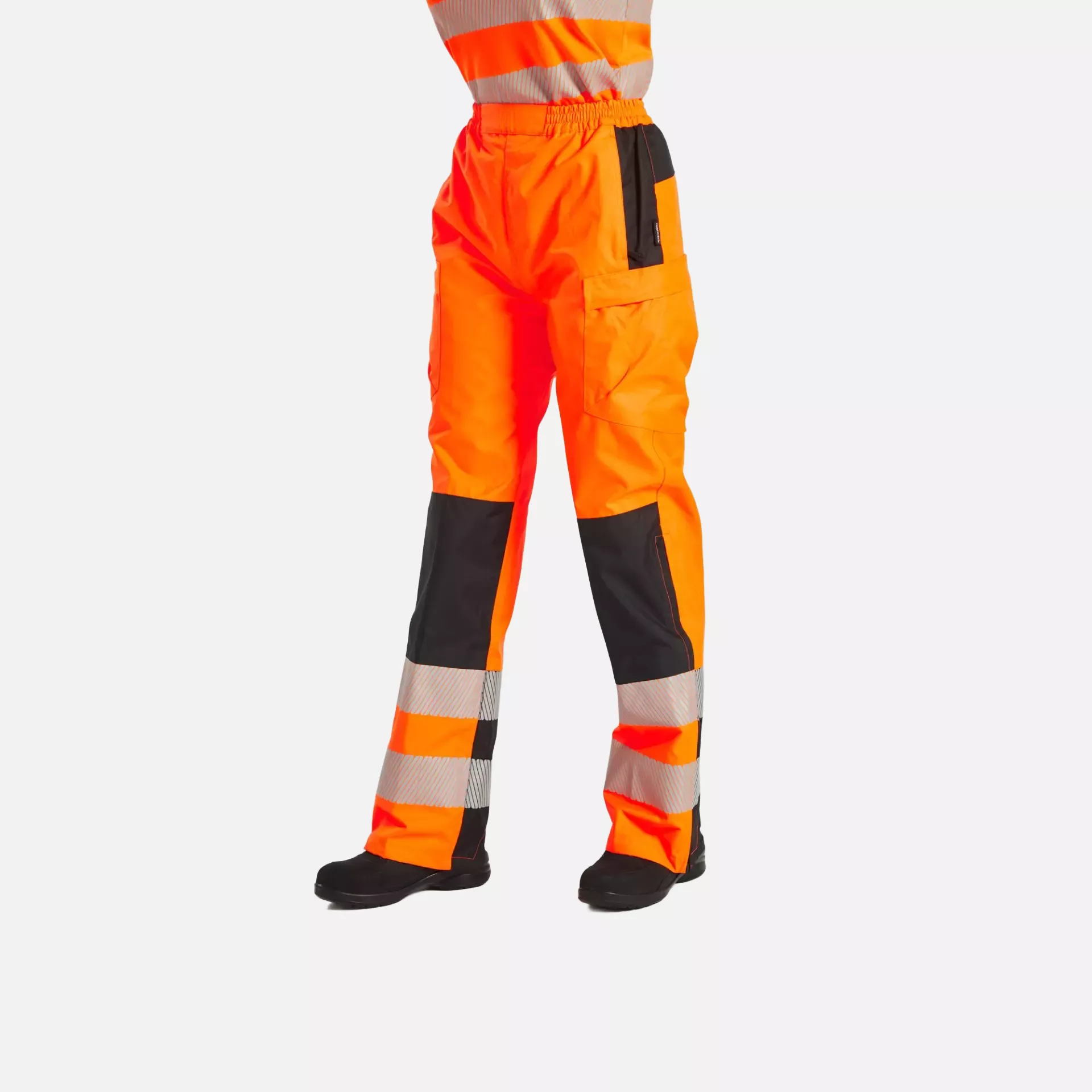 Portwest PW386OBR, PW3 Hi-Vis Women's Rain Trousers, Orange/Black, image 7