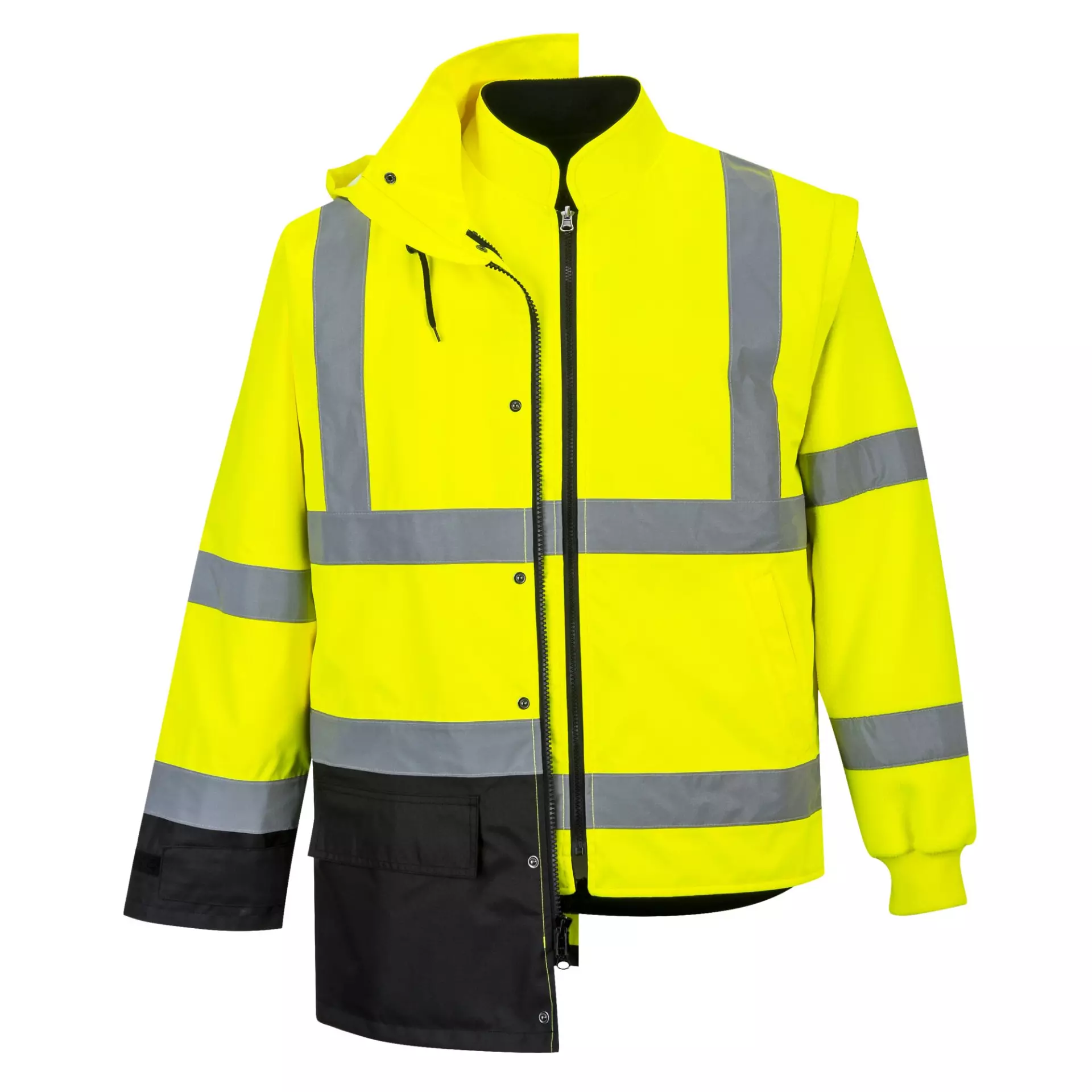 Portwest S768YBR, Warnschutz 5-in-1 Kontrast Executive Jacke, Gelb/Schwarz, image 11