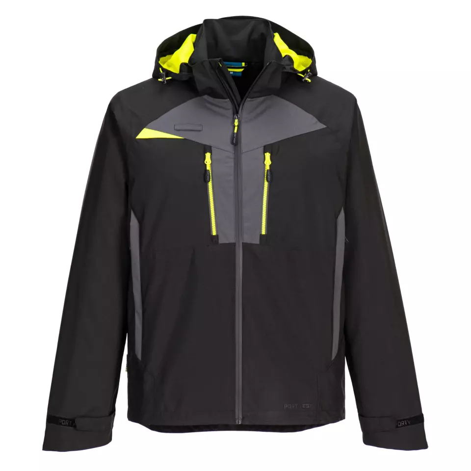 Portwest DX463BKR, DX4 Rain Jacket, Black, image 1, gallery thumbnail