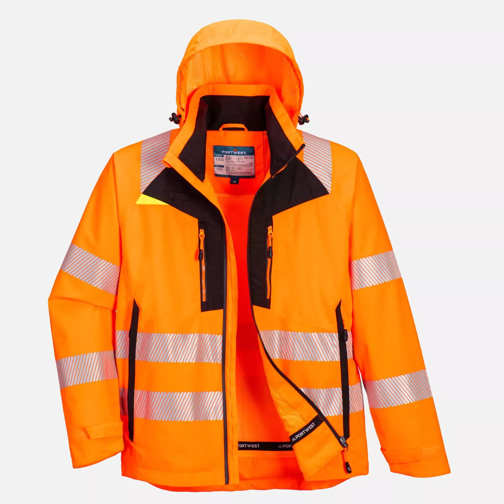 Portwest DX466OBR, DX4 Hi-Vis 4-in-1 Jacket, Orange/Black, image 3