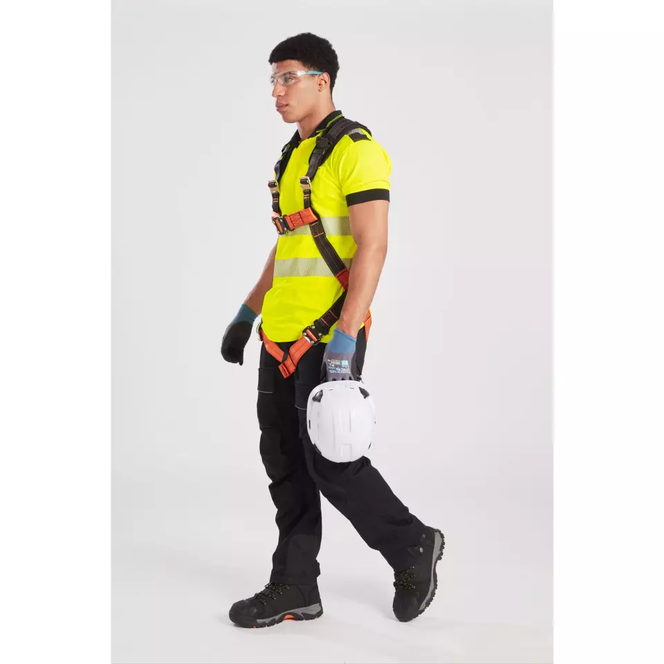 Portwest T180YBR, PW3 Hi-Vis Cotton Comfort Polo Shirt S/S, Yellow/Black, image 5, gallery thumbnail