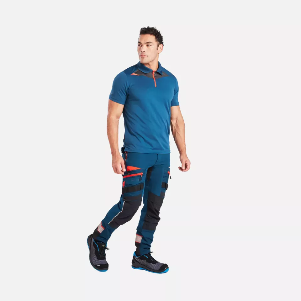 Portwest DX410MBR, DX4 Polo Shirt S/S, Metro Blue, image 7, gallery thumbnail