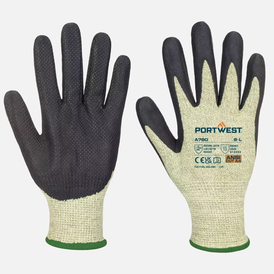 Portwest A780E8R, Arc Grip Glove, Green/Black, image 3, gallery thumbnail
