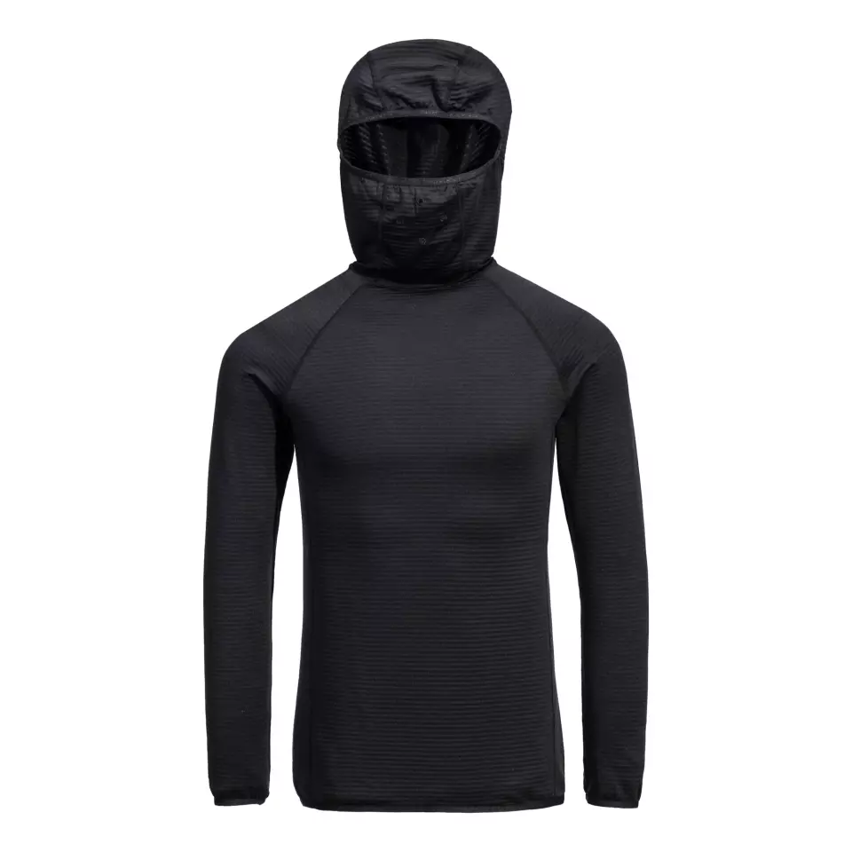 Portwest B191BKR, Waffle Fleece Hooded Baselayer, Black, image 4, gallery thumbnail