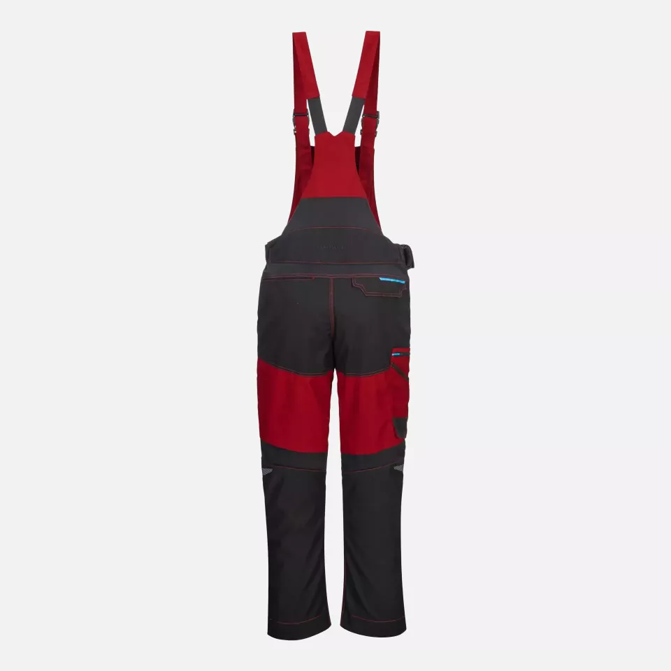 Portwest T704DRR, WX3 Bib and Brace, Deep Red, image 3, gallery thumbnail