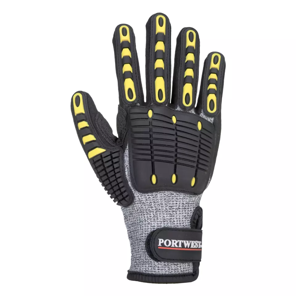Portwest A722G8R, Anti Impact Cut Resistant Glove, Grey/Black, image 1, gallery thumbnail