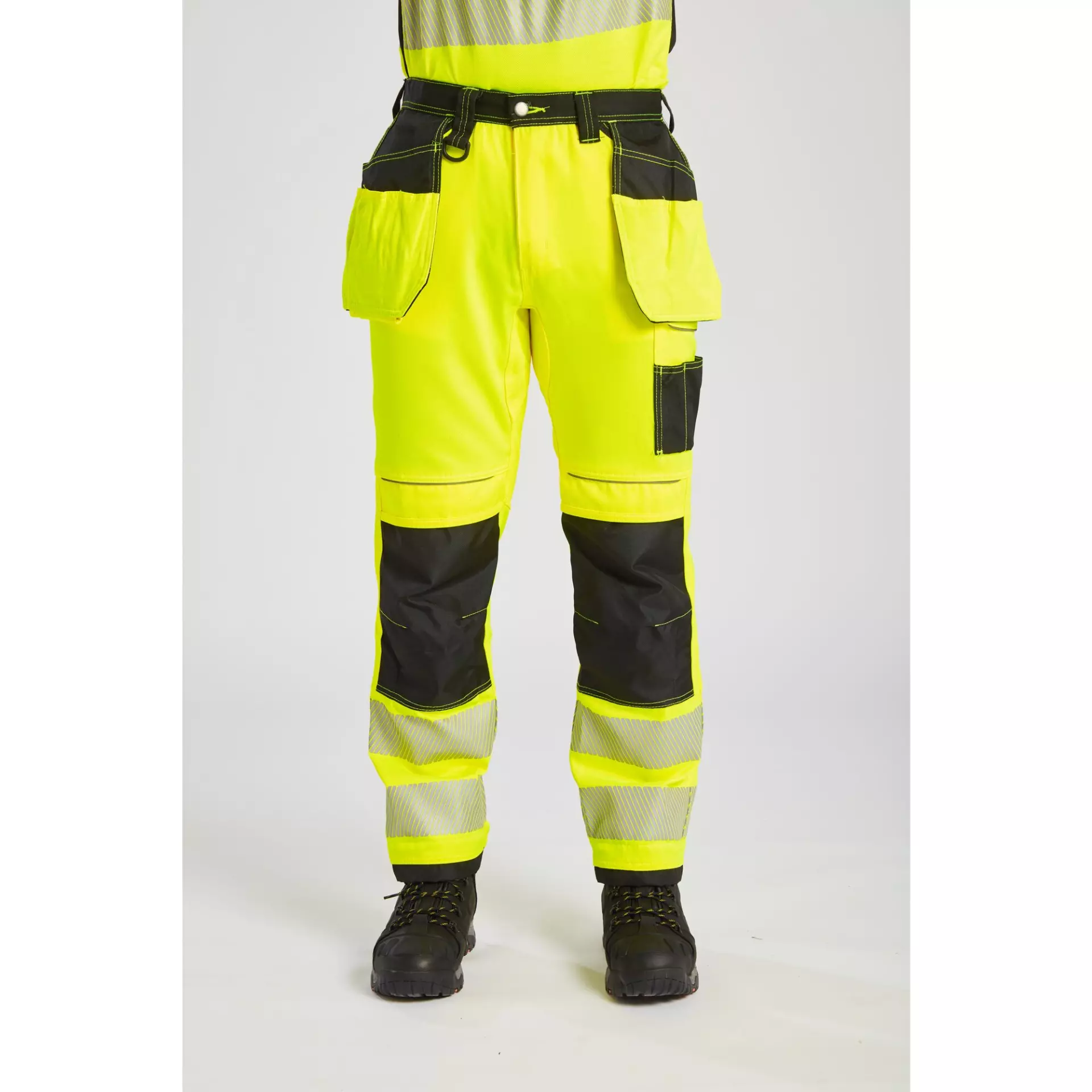Portwest T501YBR, PW3 Hi-Vis Holster Pocket Work Trousers, Yellow/Black, image 5