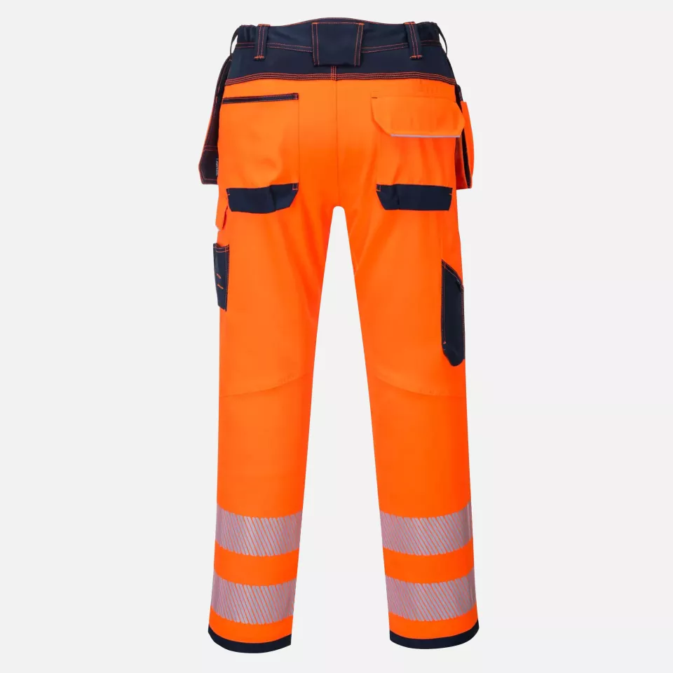 Portwest T501ONS, PW3 Hi-Vis Arbeitshose mit Holstertaschen, Orange/Marine Kurz, image 2, gallery thumbnail