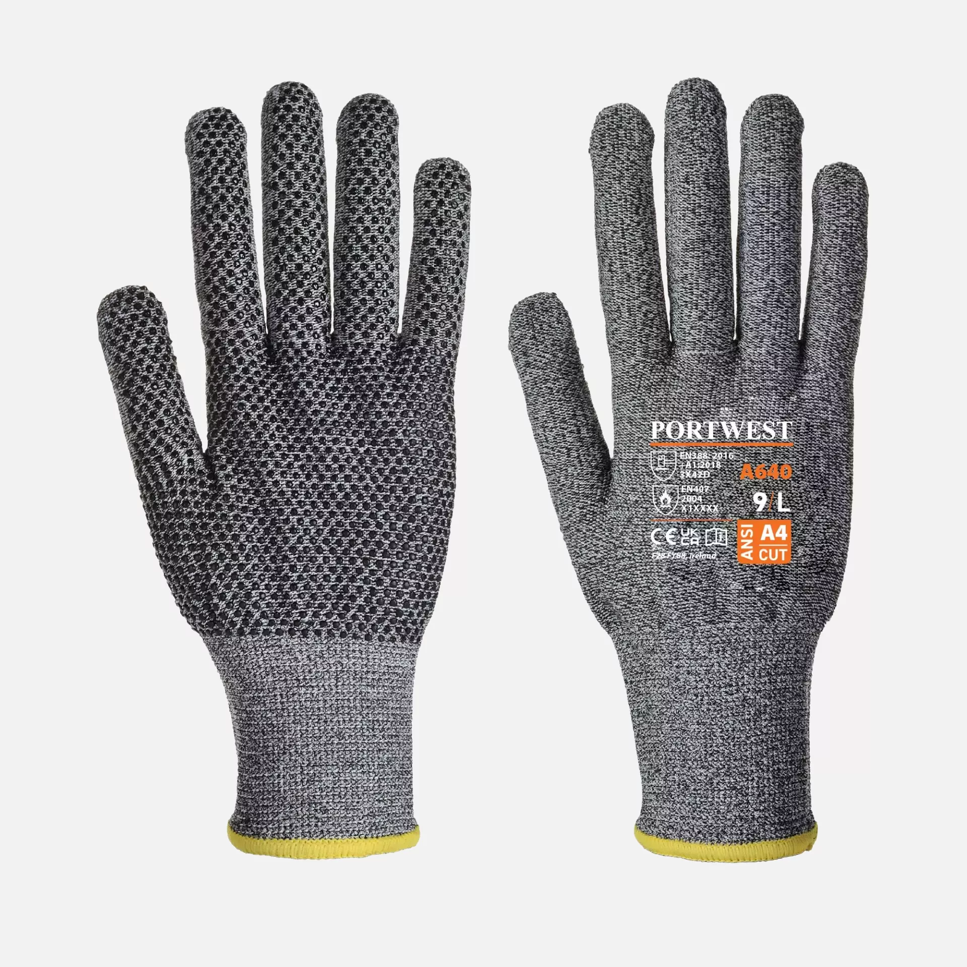 Portwest A640G7R, Sabre-Dot Glove, Grey, image 3