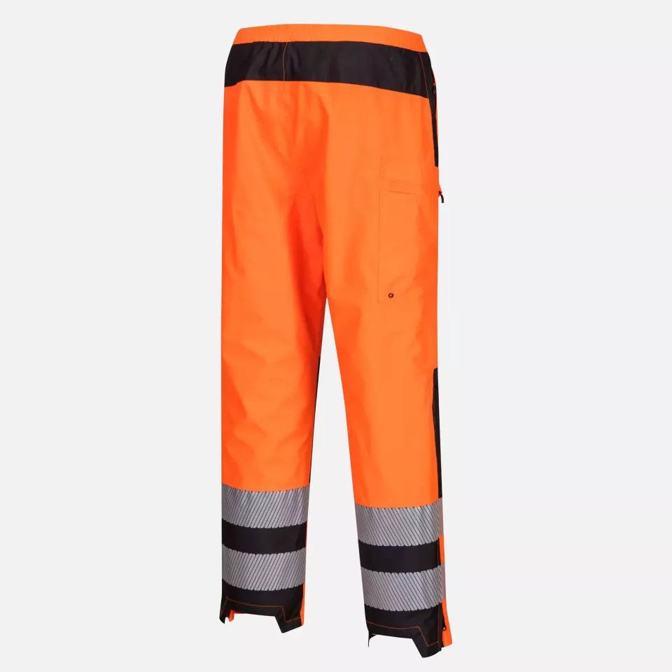 Portwest PW386OBR, PW3 Hi-Vis Women's Rain Trousers, Orange/Black, image 4, gallery thumbnail