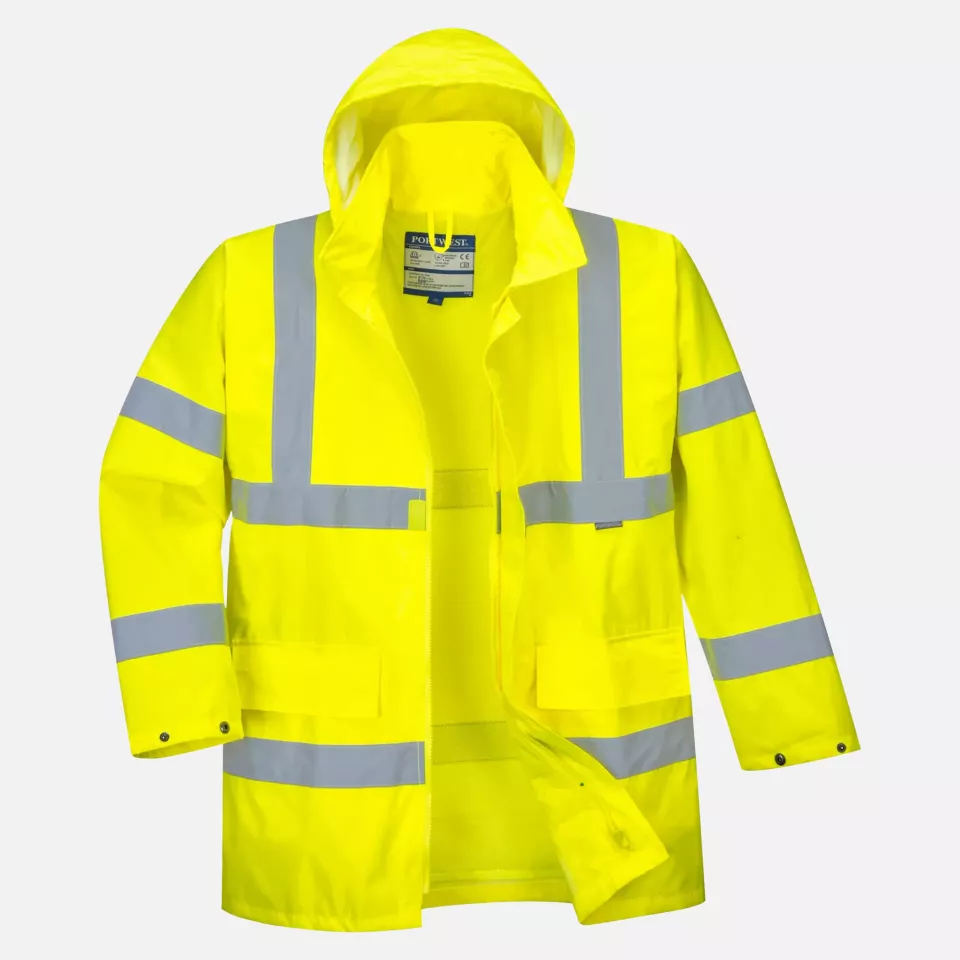 Portwest S160YER, Hi-Vis Rain Lite Traffic Jacket, Yellow, image 4, gallery thumbnail