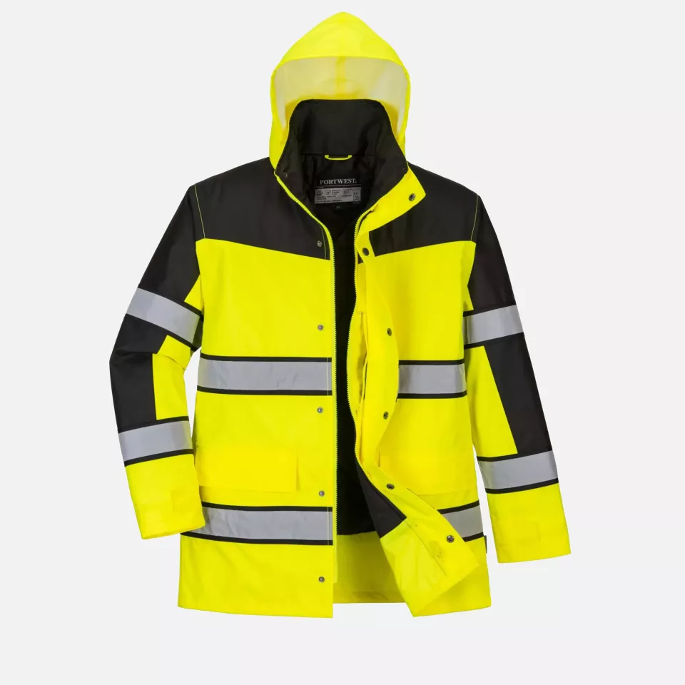 Portwest S462YER, Hi-Vis Contrast Winter Classic Jacket, Yellow, image 5, gallery thumbnail