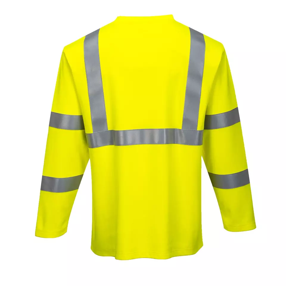 Portwest FR96YER, Modaflame Knit Hi-Vis FR Long Sleeve T-Shirt, Yellow, image 2, gallery thumbnail