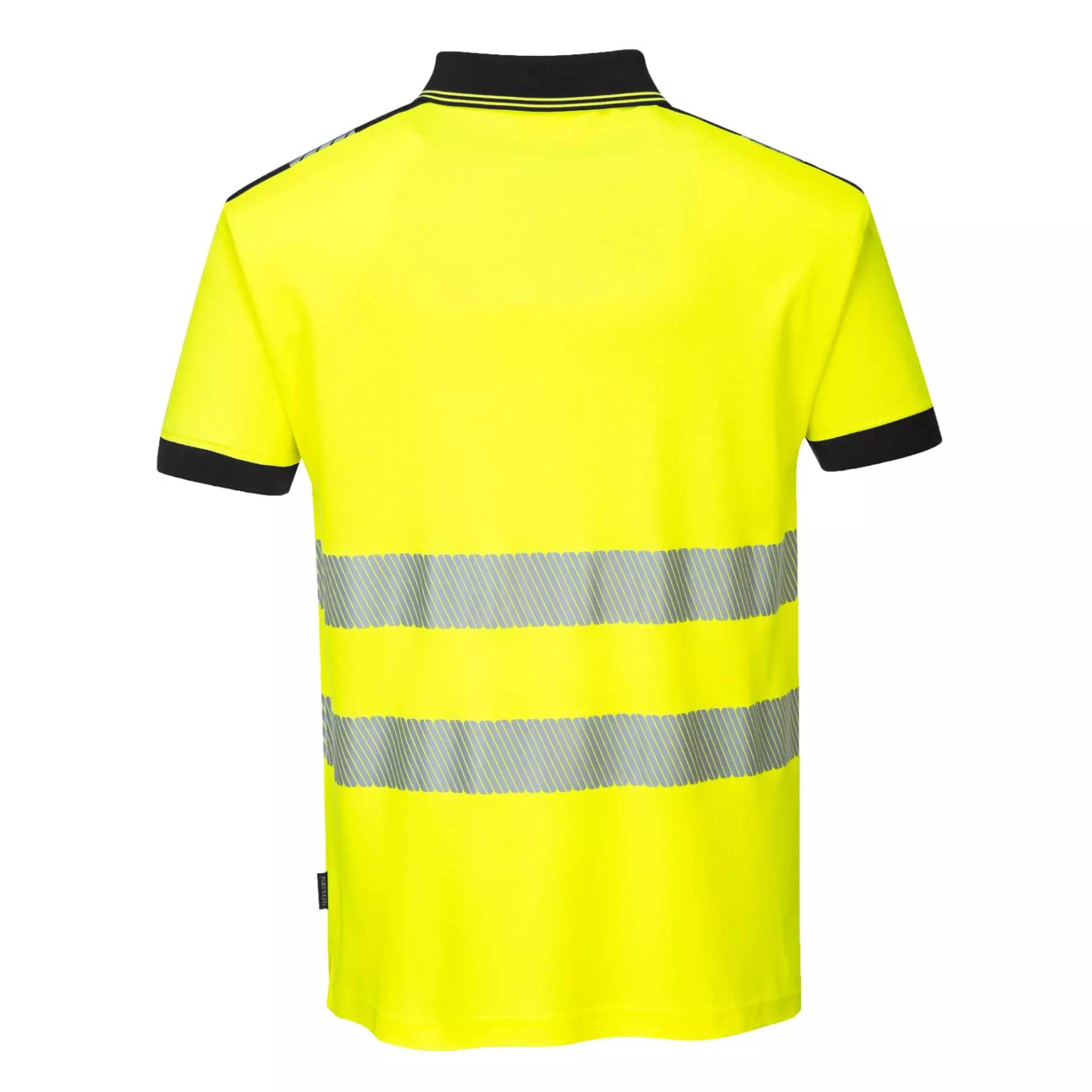 Portwest T180YBR, PW3 Hi-Vis Cotton Comfort Polo Shirt S/S, Yellow/Black, image 2