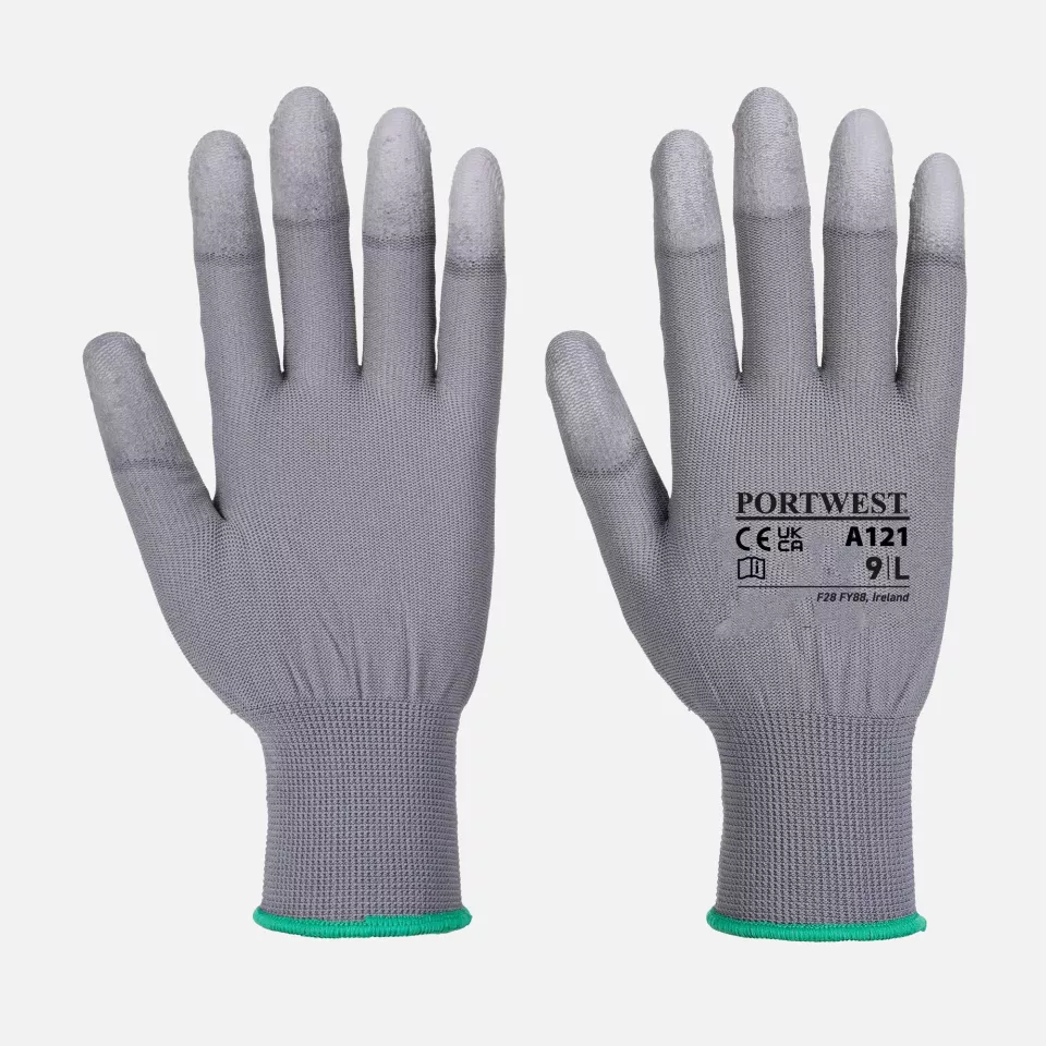 Portwest A121GRR, PU Fingertip Glove, Grey, image 1, gallery thumbnail