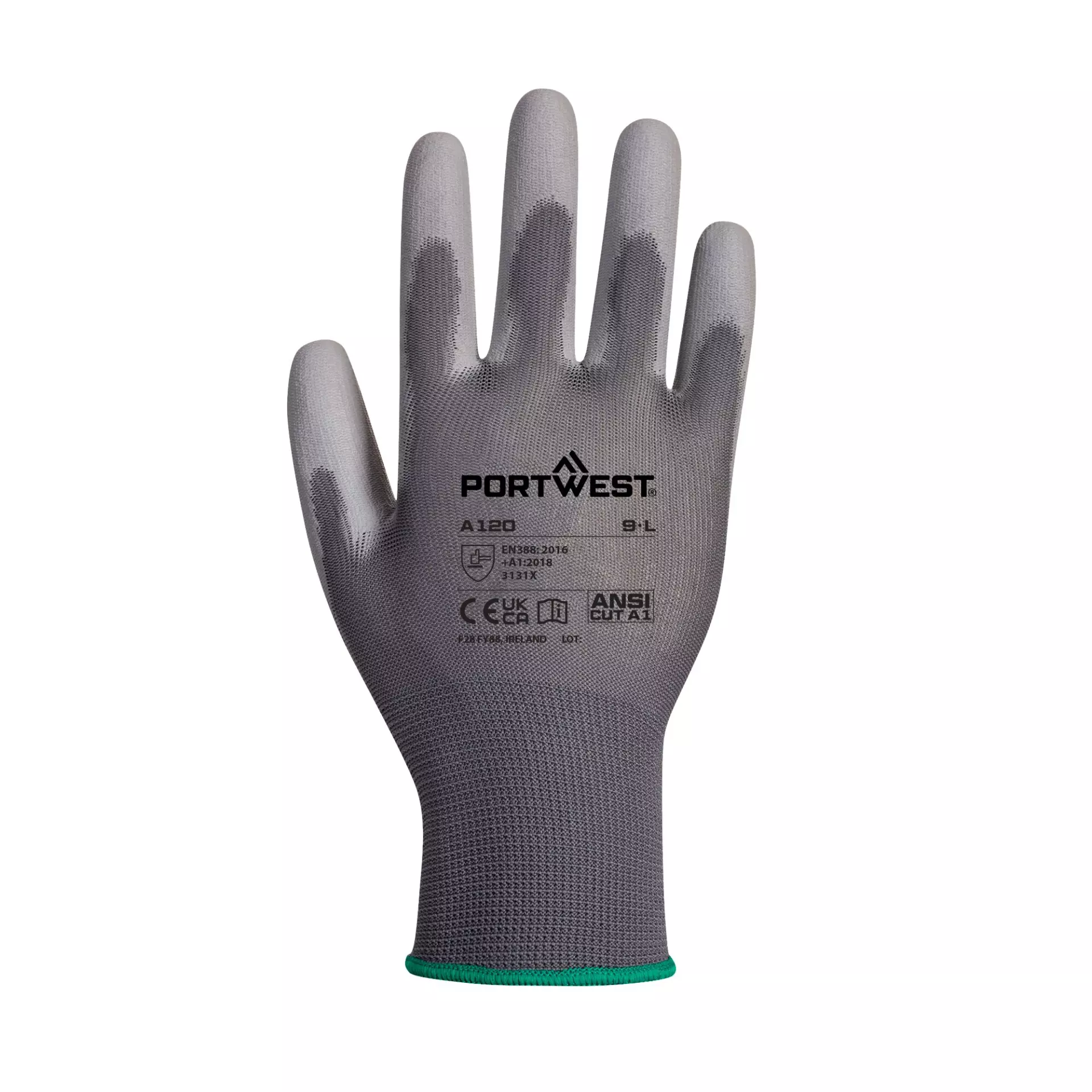 Portwest A120GRR, PU Palm Glove, Grey, image 1