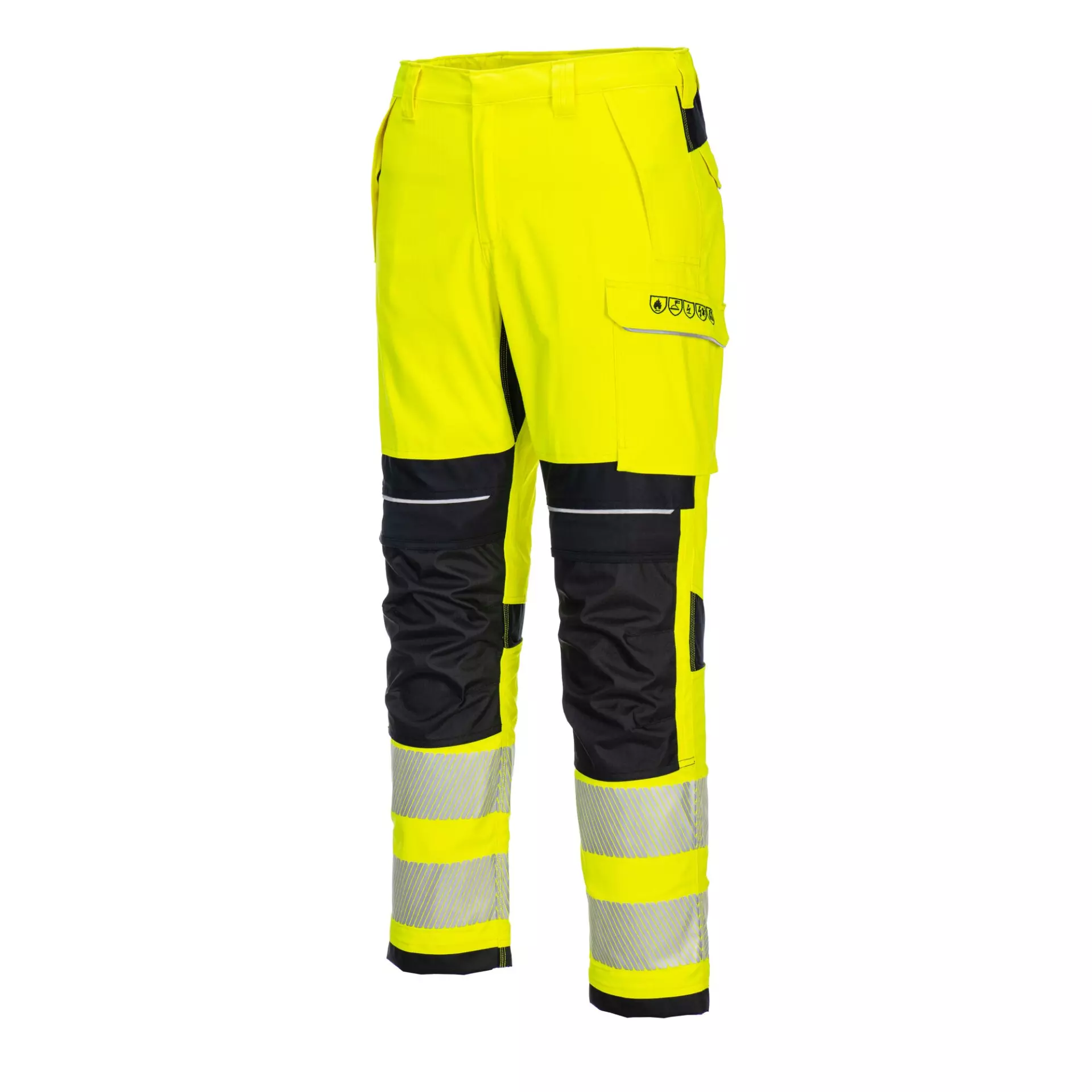 Portwest FR406YBR, PW3 FR Modaflame Hi-Vis Work Trousers, Yellow/Black, image 4