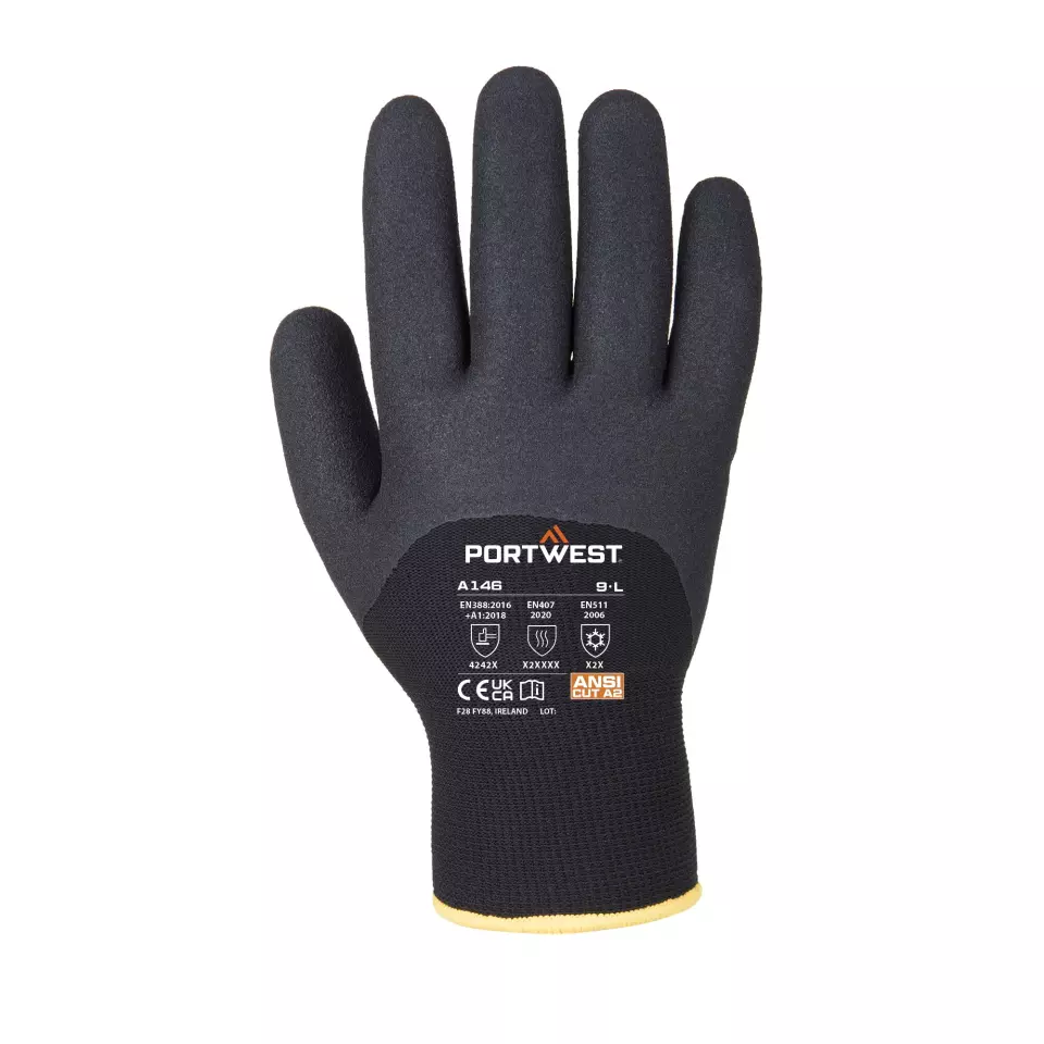 Portwest A146BKR, Arctic Winter Glove, Black, image 1, gallery thumbnail