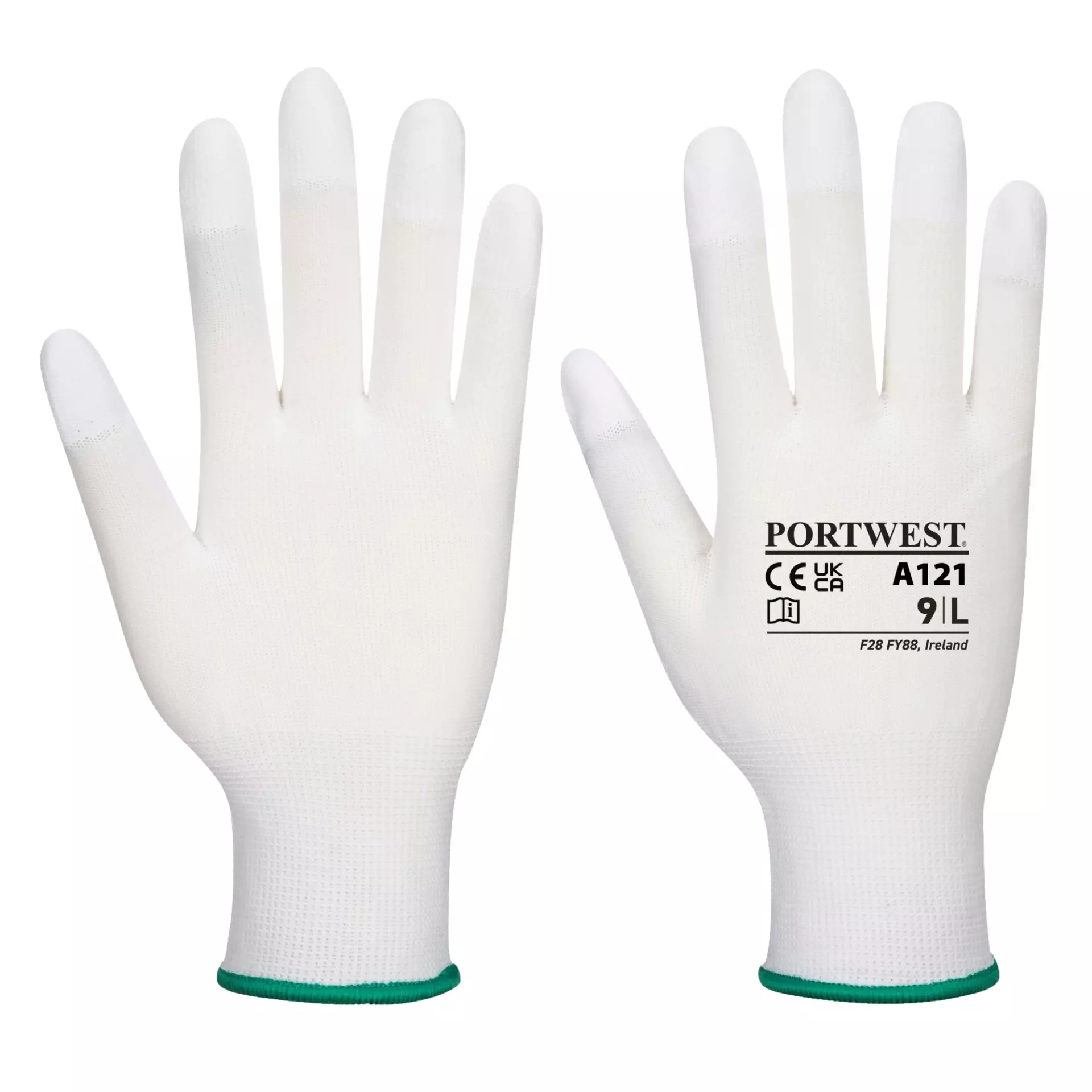 Portwest A121WHR, PU Fingertip Glove, White, image 1