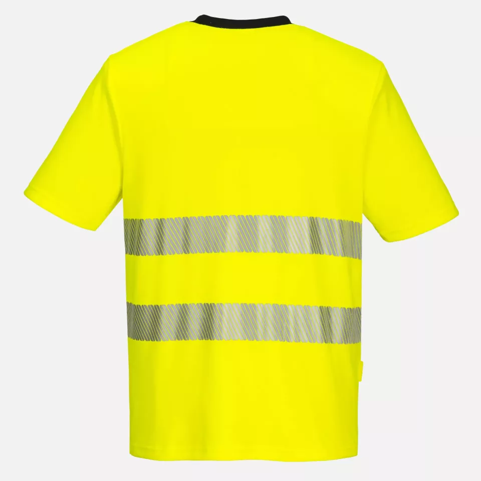 Portwest DX413YBR, DX4 Hi-Vis T-Shirt S/S, Yellow/Black, image 2, gallery thumbnail