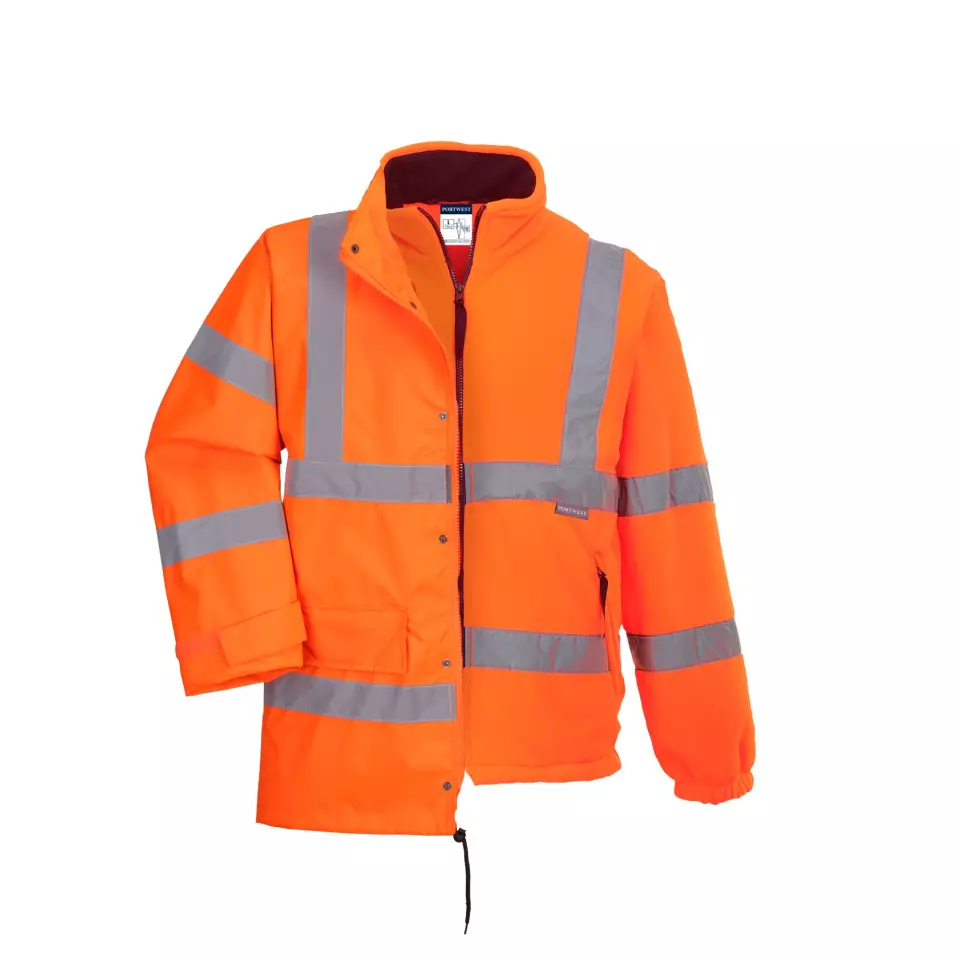 Portwest RT63ORR, Hi-Vis Breathable Interactive Rain Traffic Jacket, Orange, image 5, gallery thumbnail