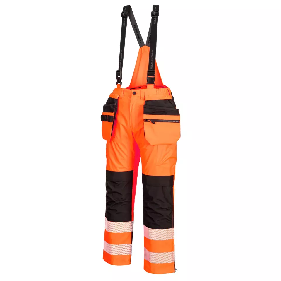 Portwest PW356OBR, PW3 Hi-Vis Rain Trousers, Orange/Black, image 3, gallery thumbnail