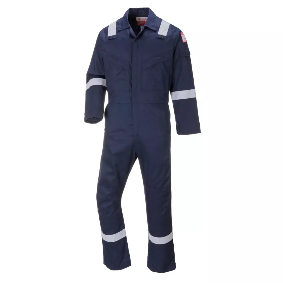 Portwest FR50NAT, Bizflame Work Anti-Static FR Coverall 350g, Navy Tall, image 2, gallery thumbnail