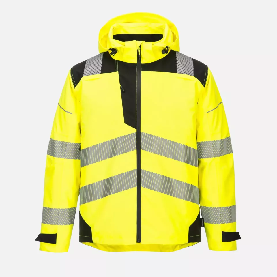 Portwest PW360YBR, PW3 Hi-Vis Extreme Rain Jacket, Yellow/Black, image 4, gallery thumbnail
