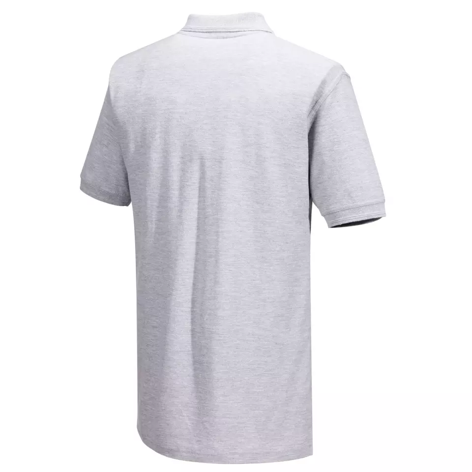 Portwest B210HGR, Naples Polo Shirt S/S, Heather Grey, image 4, gallery thumbnail