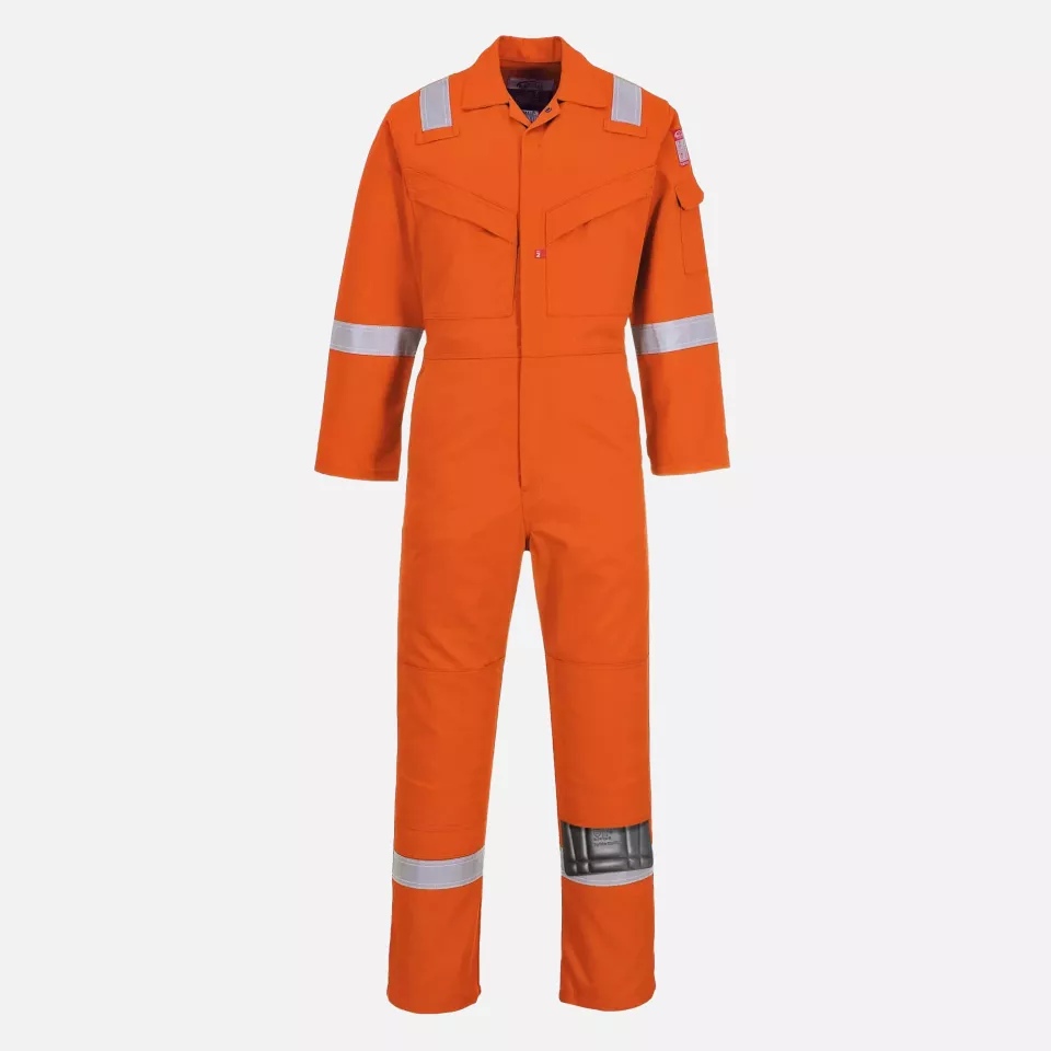 Portwest FR21ORR, Bizflame Work flammhemmender superleichter antistatischer Overall, Orange, image 1, gallery thumbnail