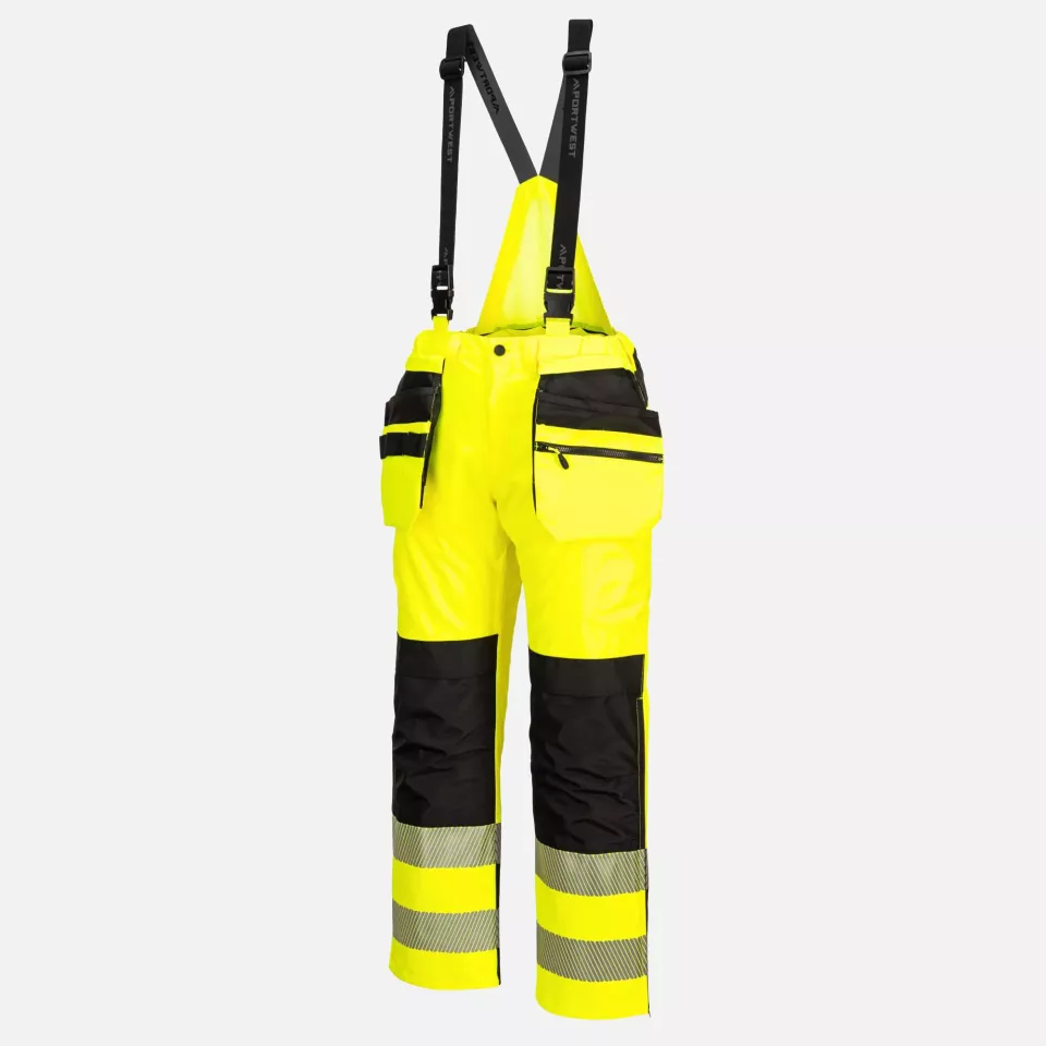 Portwest PW356YBR, PW3 Hi-Vis Rain Trousers, Yellow/Black, image 3, gallery thumbnail