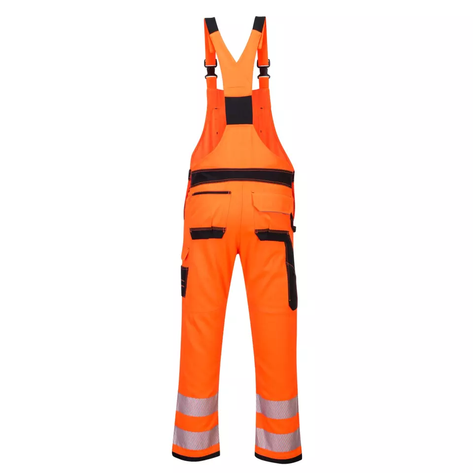 Portwest PW344OBR, PW3 Hi-Vis Bib and Brace, Orange/Black, image 2, gallery thumbnail