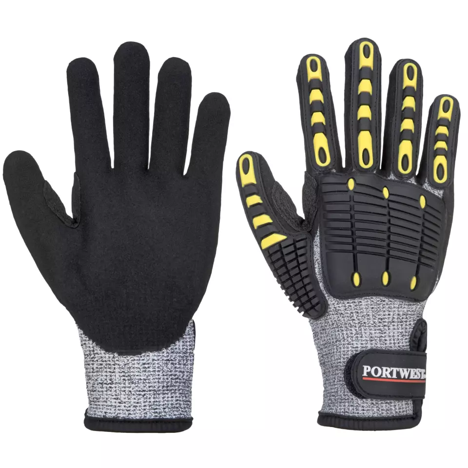 Portwest A722G8R, Anti Impact Cut Resistant Glove, Grey/Black, image 3, gallery thumbnail