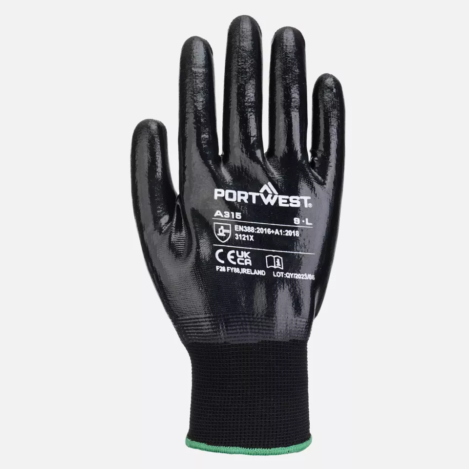 Portwest A315K8R, All-Flex Grip Glove, Black, image 1, gallery thumbnail